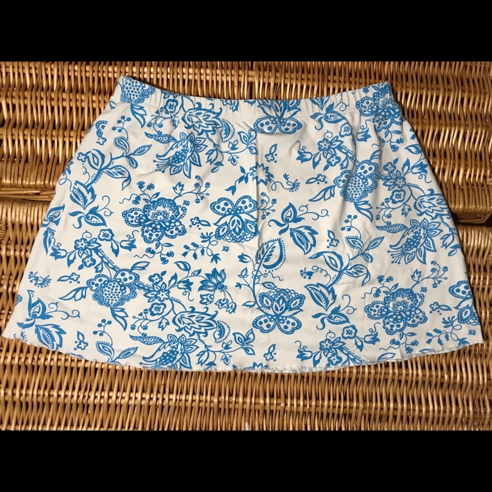JERDOG Floral Pattern tennis skirt blue white active wear M
